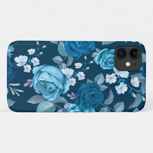 Coques Case-Mate iPhone Flore bleu classique (Dos (Horizontal))