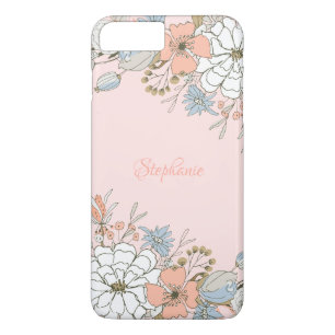 Case-Mate iPhone Case Flore bleu rose pâle Personnalisé