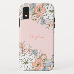 Case-Mate iPhone Case Flore bleu rose pâle Personnalisé