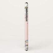 Coques Case-Mate iPhone Flore bleu rose pâle Personnalisé (Dos/Gauche)