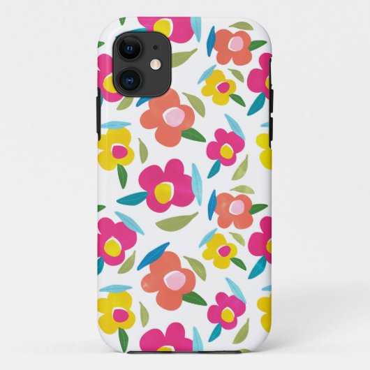 Coques Case-Mate iPhone Flore brillante sur blanc (Dos)