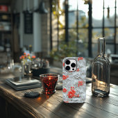 Coques Case-Mate iPhone Flore brodée rouge personnalisée avec devis