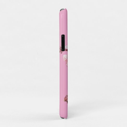 Coques Case-Mate iPhone Flore Chic rose cerise (Dos/Droite)