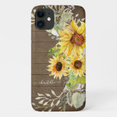 Coques Case-Mate iPhone Flore d'aquarelle de tournesol rustique (Dos)