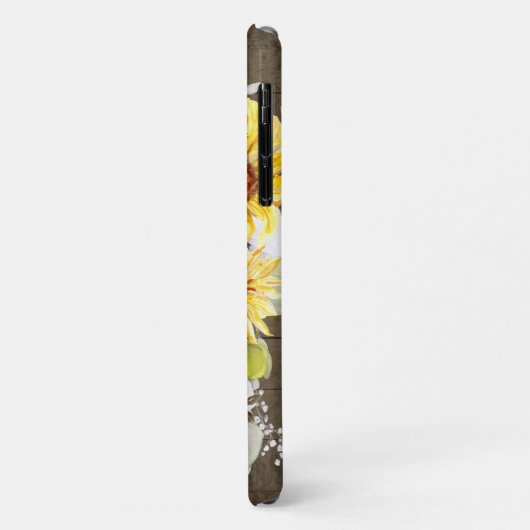 Coques Case-Mate iPhone Flore d'aquarelle de tournesol rustique (Dos/Gauche)