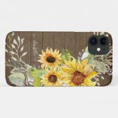 Coques Case-Mate iPhone Flore d'aquarelle de tournesol rustique (Dos (Horizontal))