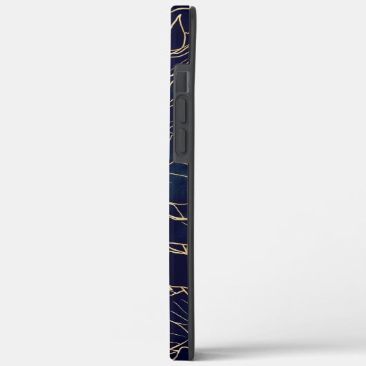 Coques Case-Mate iPhone Flore dorée et bleu Dahlia (Verso / Gauche)