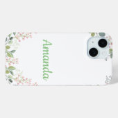 Coques Case-Mate iPhone Flore douce avec Feuilles et Fleurs de Boudin minu (Verso (horizontal))