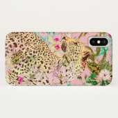 Coques Case-Mate iPhone Flore empreinte de léopard tropical hawaïen (Dos (Horizontal))