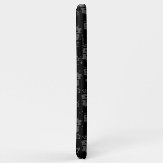 Coques Case-Mate iPhone Flore feuillu noir brillant (Dos/Droite)