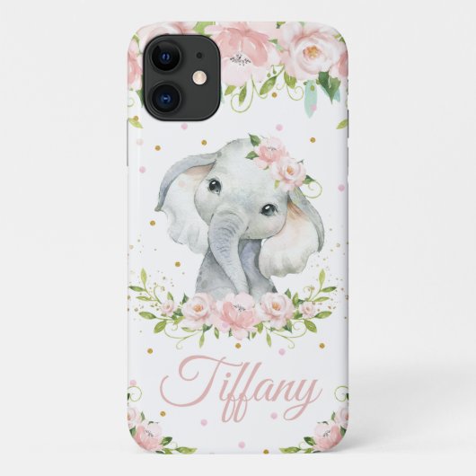 Coques Case-Mate iPhone Flore floue rose pâle de l'éléphant blanc (Dos)