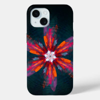 Flore Mandala Flowers Orange Red Blue Abstract