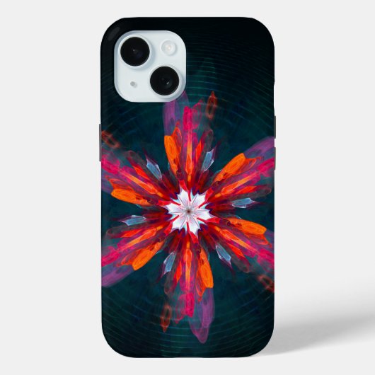 Coques Case-Mate iPhone Flore Mandala Flowers Orange Red Blue Abstract (Verso)