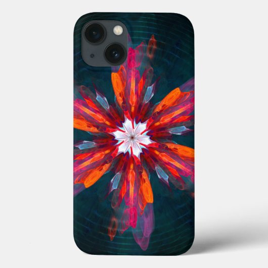 Coques Case-Mate iPhone Flore Mandala Flowers Orange Red Blue Abstract (Verso)