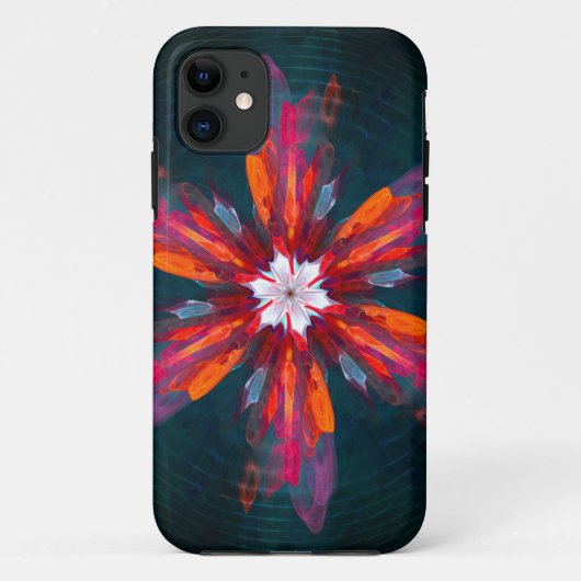 Coques Case-Mate iPhone Flore Mandala Flowers Orange Red Blue Abstract (Dos)