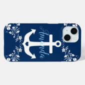 Coques Case-Mate iPhone Flore marine et Ancre (Verso (horizontal))
