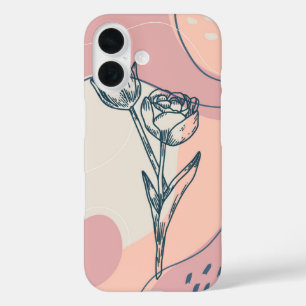 Coques iPhone 16 Flore minimaliste de tulipe