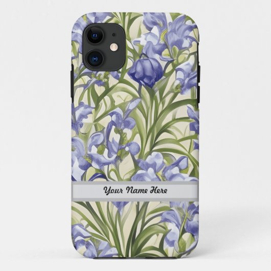 Coques Case-Mate iPhone Flore Motif Fleurs bleues (Dos)