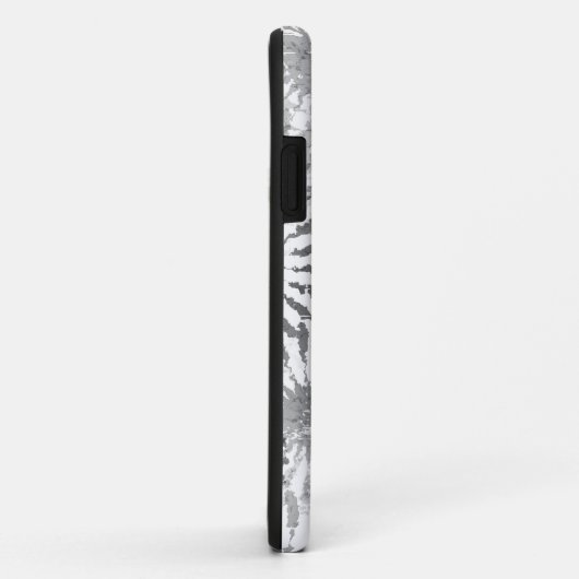 Coques Case-Mate iPhone Flore noire blanche et grise (Dos/Droite)