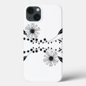 Coques Case-Mate iPhone Flore noire et blanche (Verso)