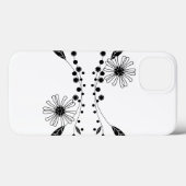 Coques Case-Mate iPhone Flore noire et blanche (Verso (horizontal))
