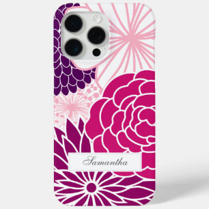 Coque iPhone 15 Pro Max Flore rose et pourpre à peine là ID