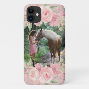 Case-Mate iPhone Case Flore rose pâle et Parties scintillant Pet Horse P