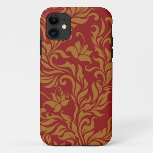 Coques Case-Mate iPhone Flore rouge et or (Dos)