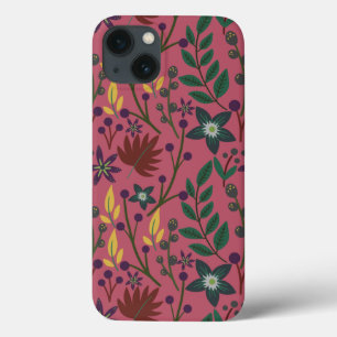 Case-Mate iPhone Case Flore sans couture motif fleurs rose feuille branc