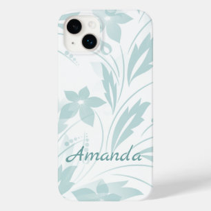 Coque Pour iPhone 14 Plus Flore subtile en blues