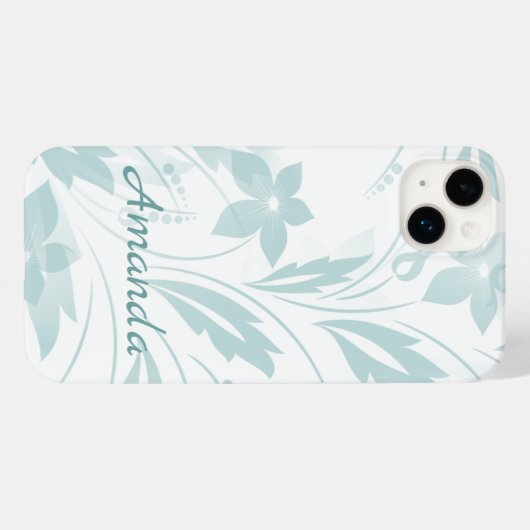 Coques Case-Mate iPhone Flore subtile en blues (Verso (horizontal))