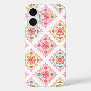 Coques iPhone 16 Flore très élégante en carreaux de diamant Motif