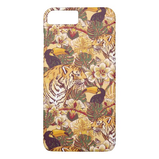Coques Case-Mate iPhone Flore tropicale avec tigre (Dos)
