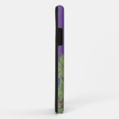 Coques Case-Mate iPhone Flore verte, violette, feuille turquoise (Dos/Droite)