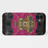 Coques Case-Mate iPhone Florendyne Elegant Damask Monogramme (Dos (Horizontal))