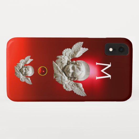 Coques Case-Mate iPhone FLORENTINE RENAISSANCE ANGEL Roue rubis Monogramme (Dos (Horizontal))