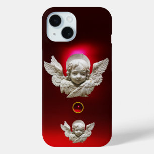 Coque Pour iPhone 15 FLORENTINE RENAISSANCE ANGEL Roue Ruby pierres