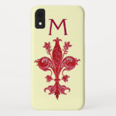 COQUES Case-Mate iPhone FLORENTINE ROUGE LILY FLEUR DE LIS (Dos)