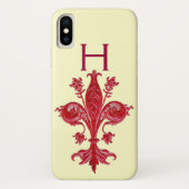 COQUES Case-Mate iPhone FLORENTINE ROUGE LILY FLEUR DE LIS (Dos)