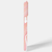 Coques Case-Mate iPhone Flores blanches sur spirales roses et brunes (Verso / Droite)
