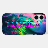 Coques Case-Mate iPhone Floride – Vibes de vague néon (Verso (horizontal))
