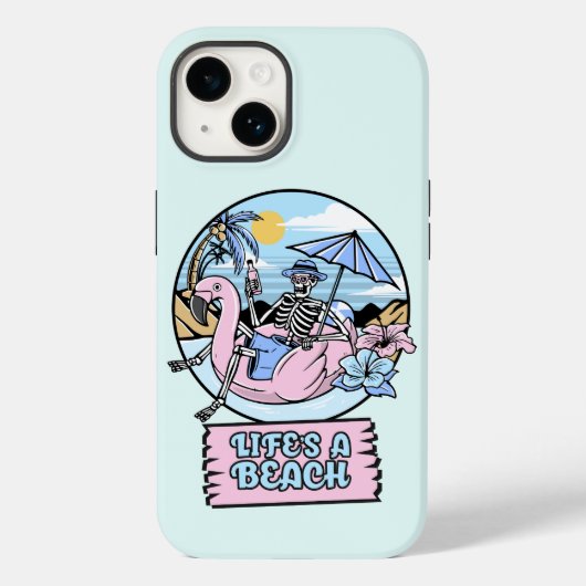 Coques Case-Mate iPhone Flotteur Flamant Rose Squelette de Plage (Verso)