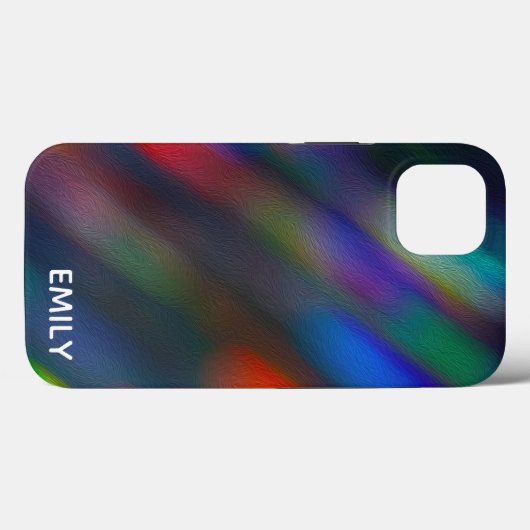 Coques Case-Mate iPhone Flou Abstrait avec nom (Verso (horizontal))