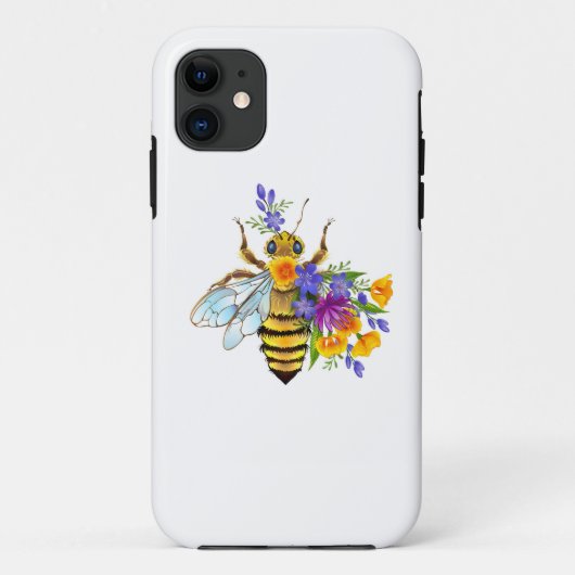 Coques Case-Mate iPhone Flower bee with wild plants (Dos)