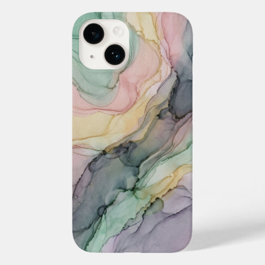 Coques Case-Mate iPhone Fluide abstrait de marbre à l'encre alcoolique pas (Verso)