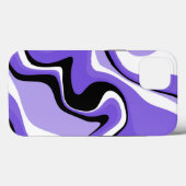 Coques Case-Mate iPhone Fluide noir, blanc et violet Abstrait (Verso (horizontal))