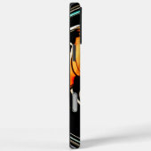 Coques Case-Mate iPhone Fluidité Éthérée | Abstrait Noir, Cyan et Blanc (Verso / Droite)