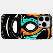 Coques Case-Mate iPhone Fluidité Éthérée | Abstrait Noir, Cyan et Blanc (Verso (horizontal))