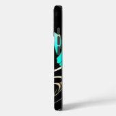 Coques Case-Mate iPhone Fluidité Éthérée | Abstrait Noir, Cyan et Blanc (Verso / Gauche)
