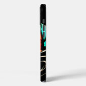 Coques Case-Mate iPhone Fluidité Éthérée | Abstrait Noir, Cyan et Blanc (Verso / Gauche)